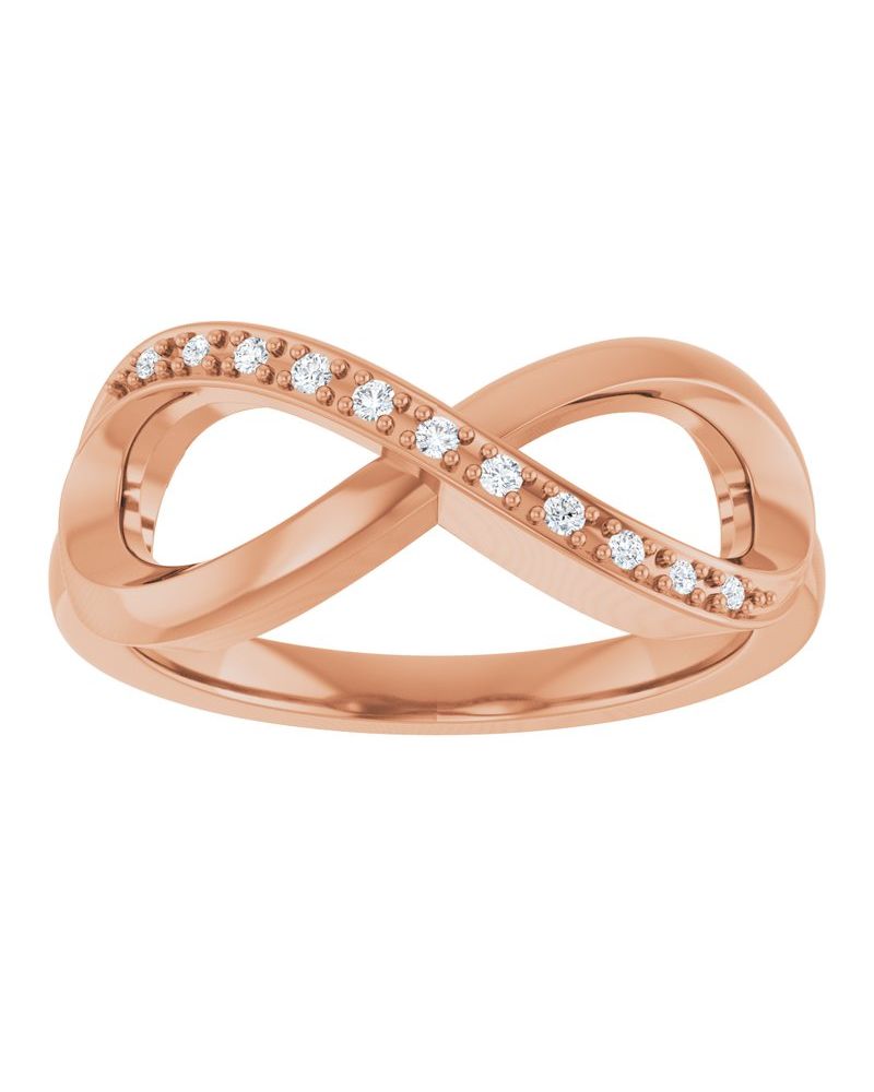 Anel Infinito em Ouro 14k com Diamantes Naturais – Modelo 4