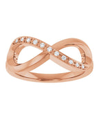 Anel Infinito em Ouro 14k com Diamantes Naturais – Modelo 4