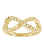 Anel Infinito em Ouro 14k com Diamantes Naturais – Modelo 4