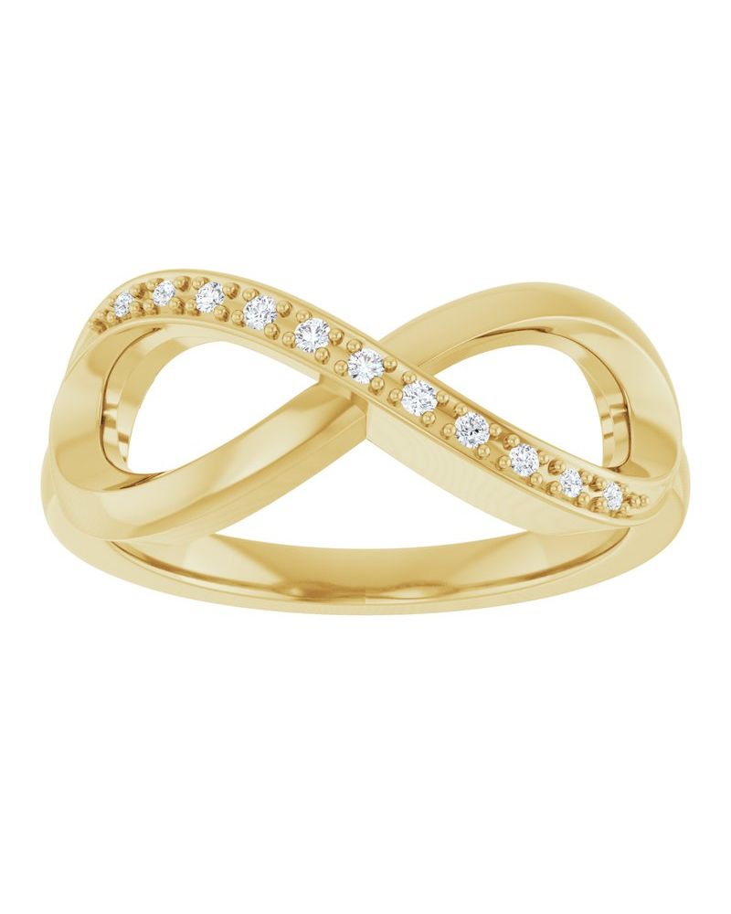 Anel Infinito em Ouro 14k com Diamantes Naturais – Modelo 4