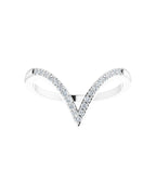 Anel em V Cravejado em Ouro 14k com Diamantes Naturais – Modelo 2