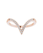 Anel em V Cravejado em Ouro 14k com Diamantes Naturais – Modelo 2