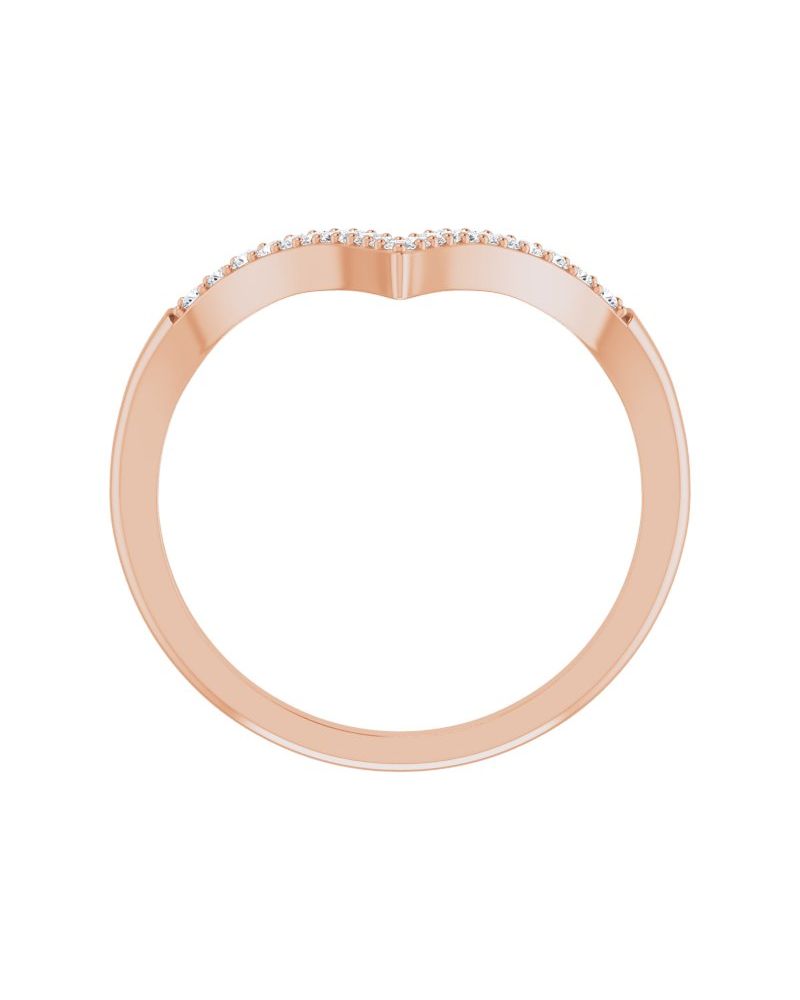 Anel em V Cravejado em Ouro 14k com Diamantes Naturais – Modelo 2