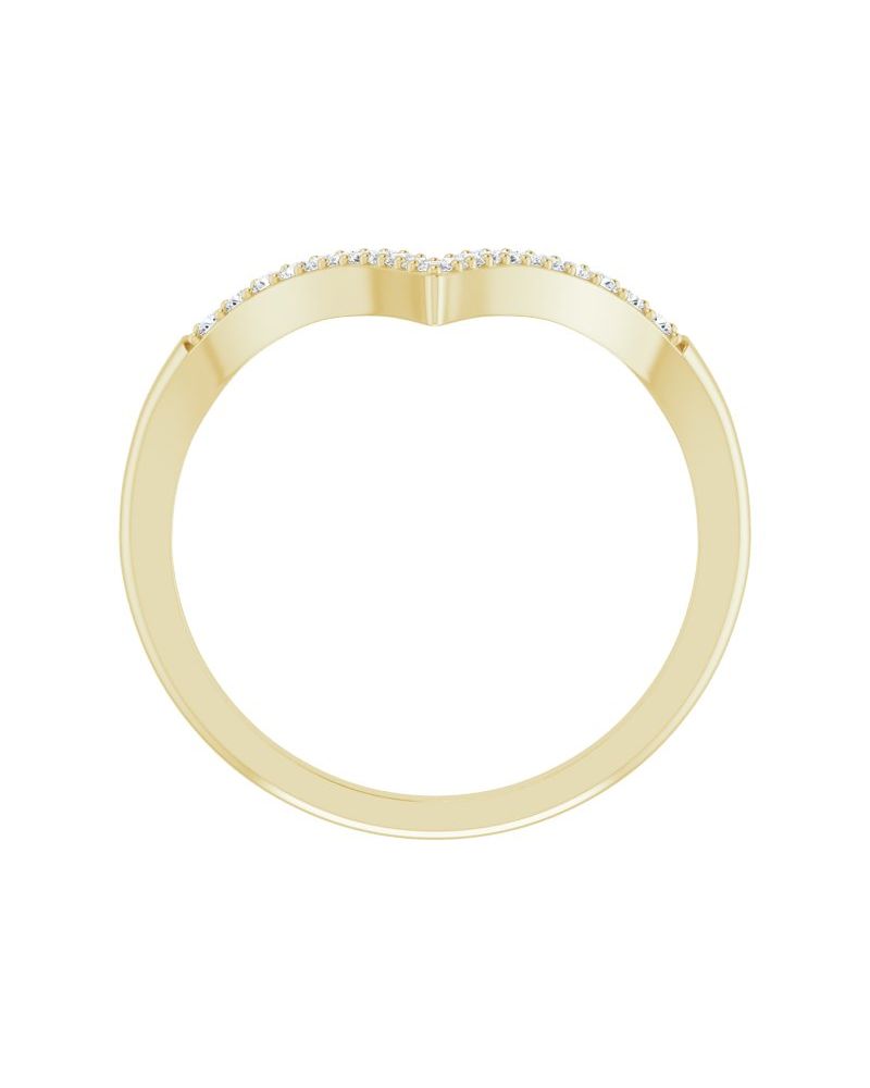 Anel em V Cravejado em Ouro 14k com Diamantes Naturais – Modelo 2