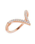 Anel em V Cravejado em Ouro 14k com Diamantes Naturais – Modelo 2