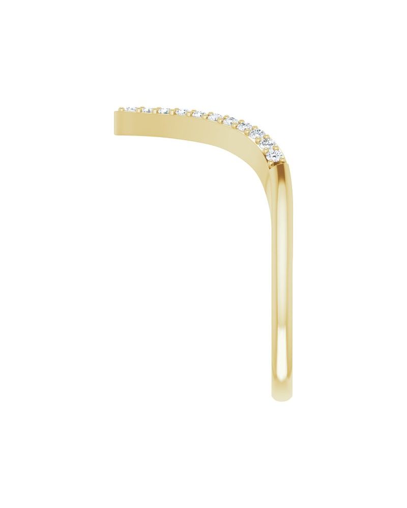 Anel em V Cravejado em Ouro 14k com Diamantes Naturais – Modelo 2