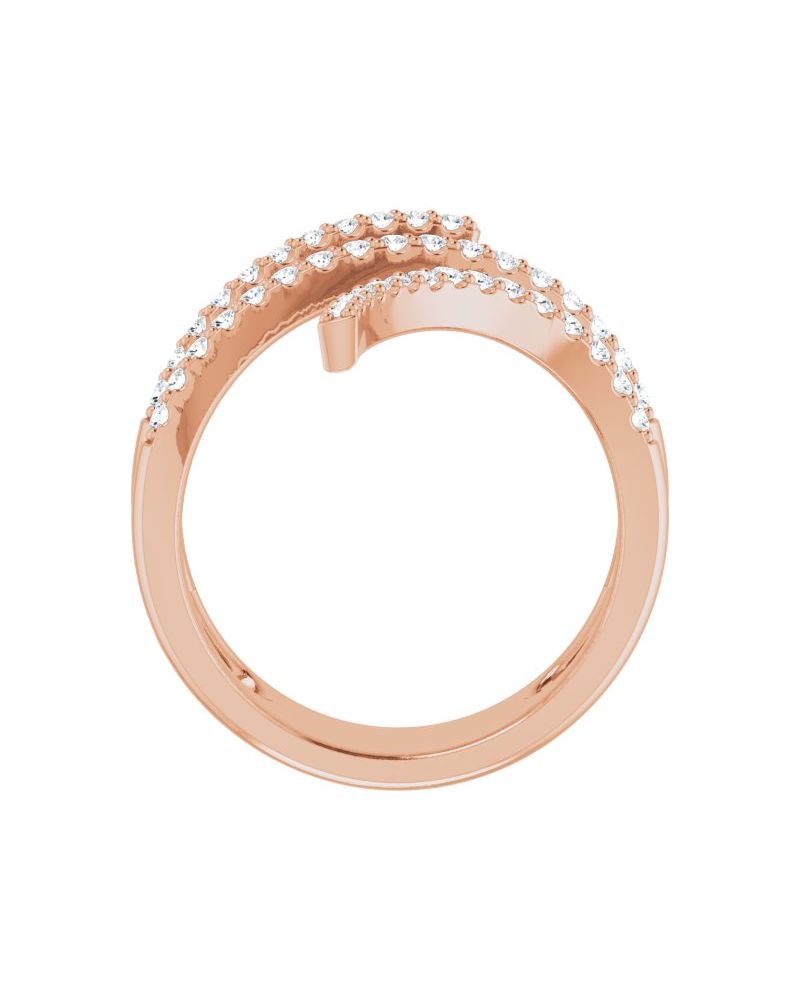 Anel Espiral Envolvente em Ouro 14k com Diamantes Naturais