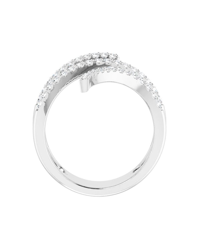 Anel Espiral Envolvente em Ouro 14k com Diamantes Naturais