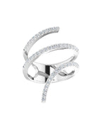 Anel Espiral Envolvente em Ouro 14k com Diamantes Naturais