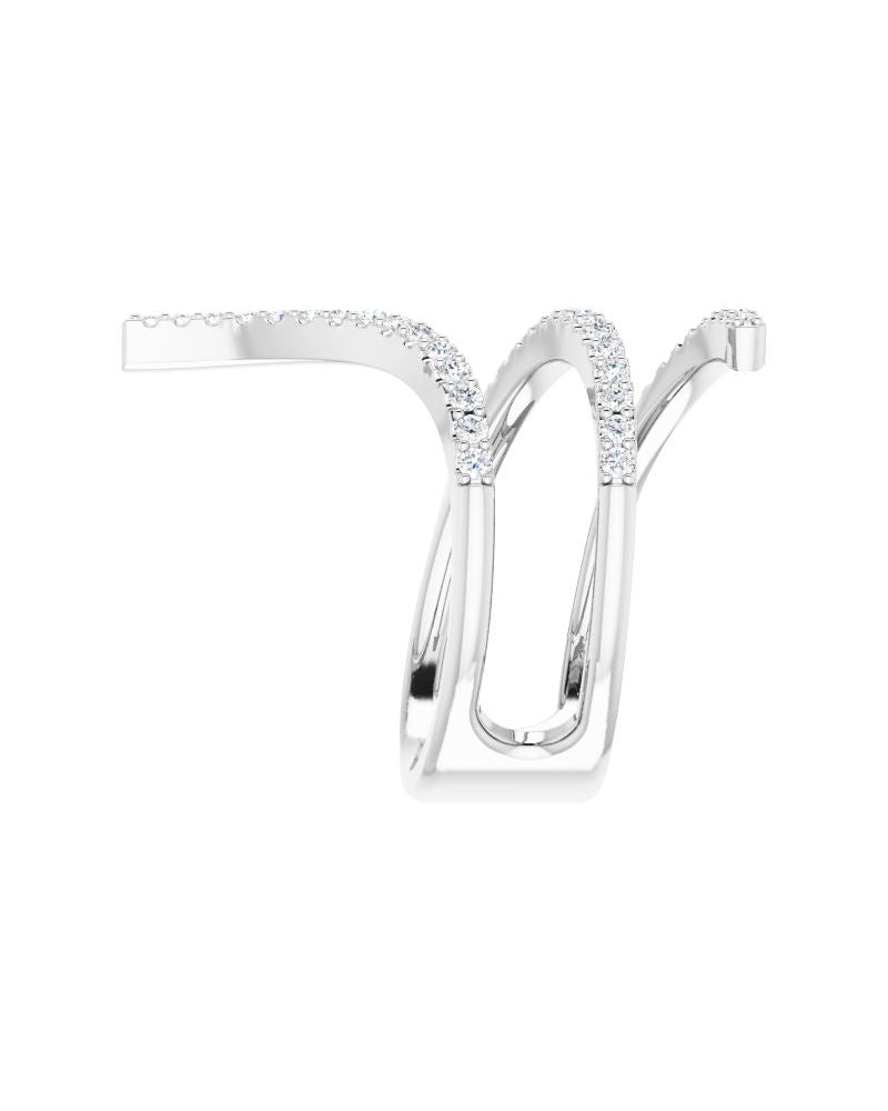 Anel Espiral Envolvente em Ouro 14k com Diamantes Naturais