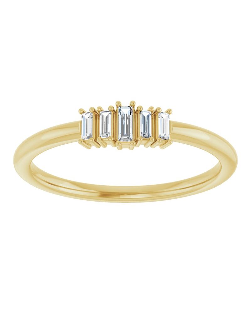 Anel Empilhável em Ouro 14k com Diamantes Naturais – Modelo 11