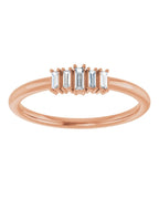 Anel Empilhável em Ouro 14k com Diamantes Naturais – Modelo 11