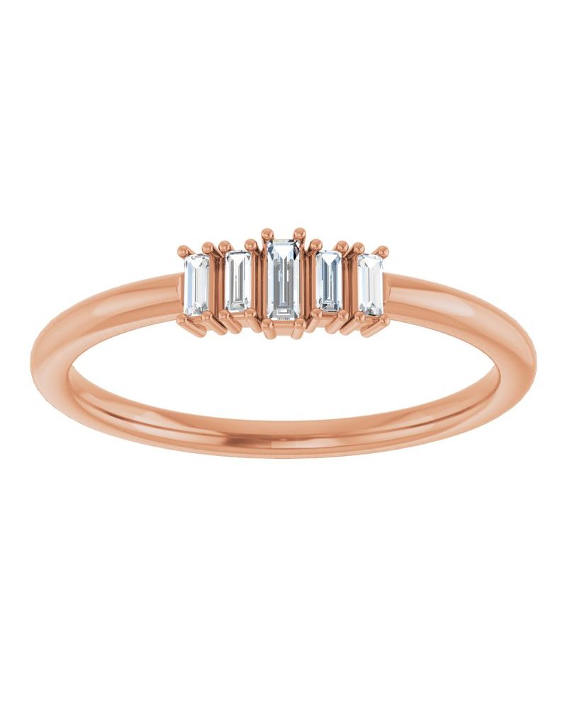Anel Empilhável em Ouro 14k com Diamantes Naturais – Modelo 11