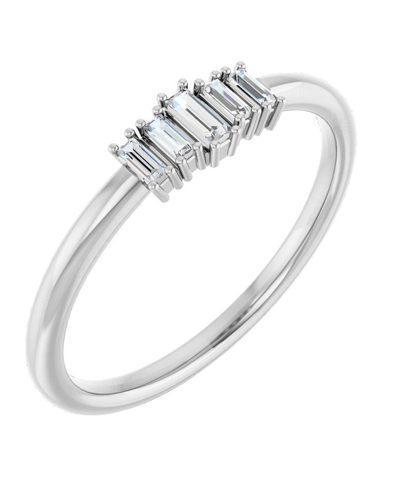 Anel Empilhável em Ouro 14k com Diamantes Naturais – Modelo 11