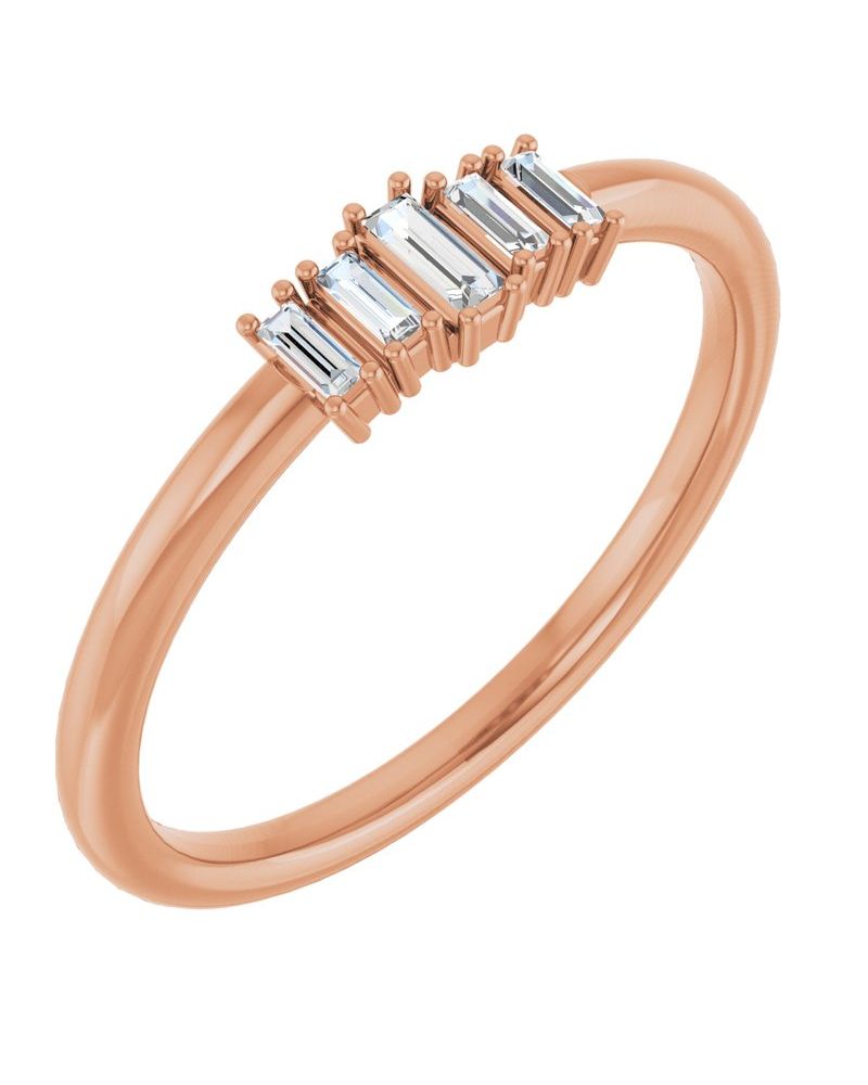 Anel Empilhável em Ouro 14k com Diamantes Naturais – Modelo 11