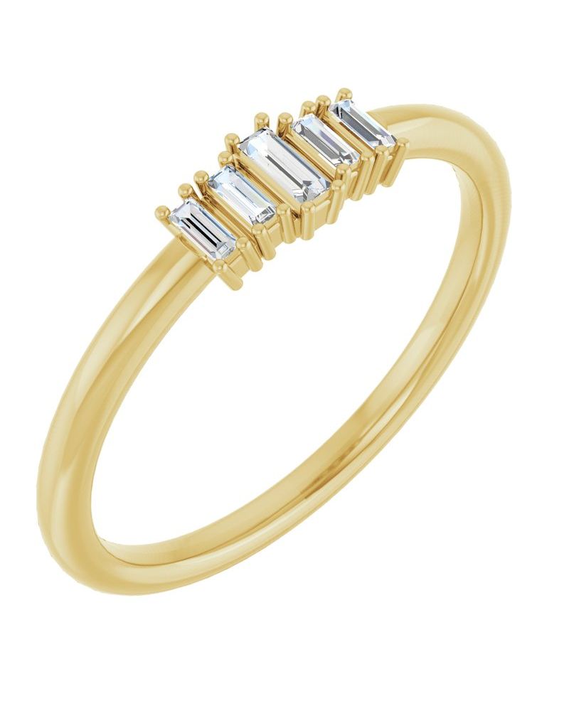 Anel Empilhável em Ouro 14k com Diamantes Naturais – Modelo 11