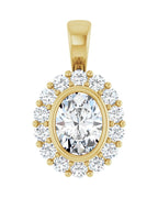 Pingente Halo em Ouro 14k com Diamantes de Laboratório – Modelo 4