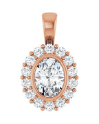 Pingente Halo em Ouro 14k com Diamantes de Laboratório – Modelo 4