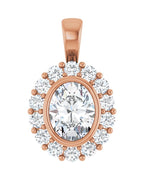Pingente Halo em Ouro 14k com Diamantes de Laboratório – Modelo 4