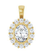 Pingente Halo em Ouro 14k com Diamantes de Laboratório – Modelo 4