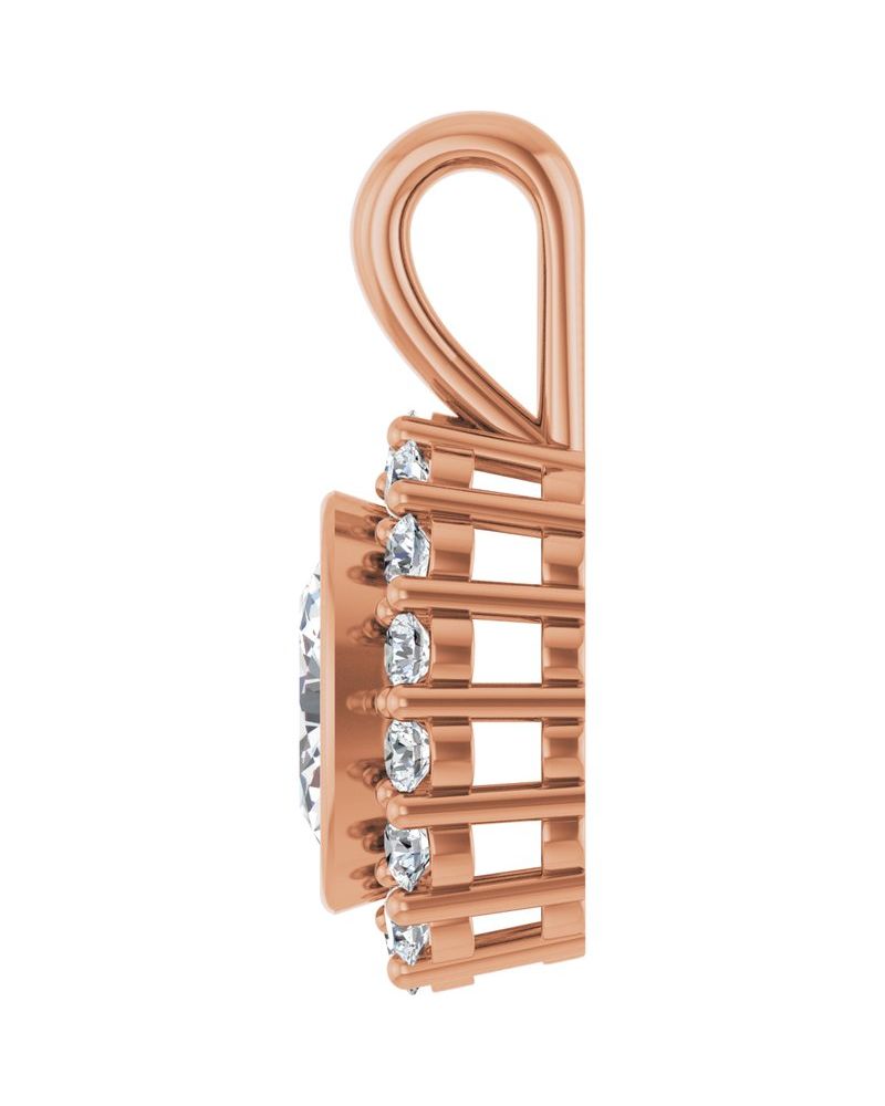 Pingente Halo em Ouro 14k com Diamantes de Laboratório – Modelo 4
