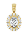 Pingente Halo em Ouro 14k com Diamantes de Laboratório – Modelo 4