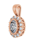 Pingente Halo em Ouro 14k com Diamantes de Laboratório – Modelo 4
