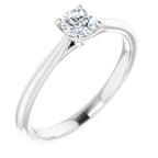 Anel Solitário de Noivado Clássico em Ouro 14k com Diamante Natural – Branco 14k