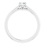 Solitário Clássico – Ouro Branco 14k – vista frontal