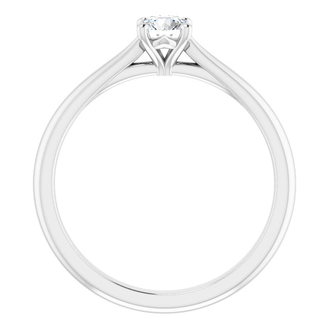 Solitário Clássico – Ouro Branco 14k – vista frontal