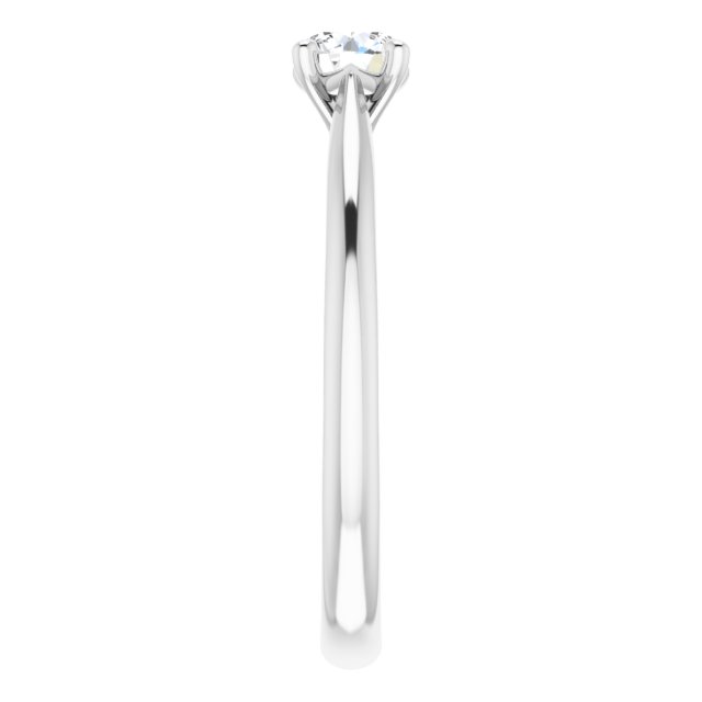 Solitário Clássico – Ouro Branco 14k – perfil