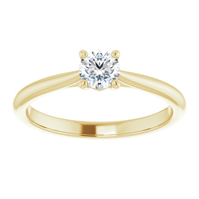 Solitário Clássico – Ouro Amarelo 14k – vista de cima