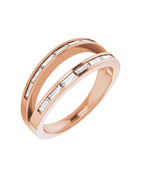 Anel Vazado em Ouro 14k com Diamantes Naturais – Modelo 10