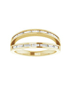 Anel Vazado em Ouro 14k com Diamantes Naturais – Modelo 10