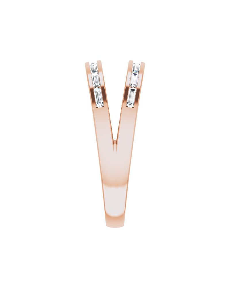 Anel Vazado em Ouro 14k com Diamantes Naturais – Modelo 10