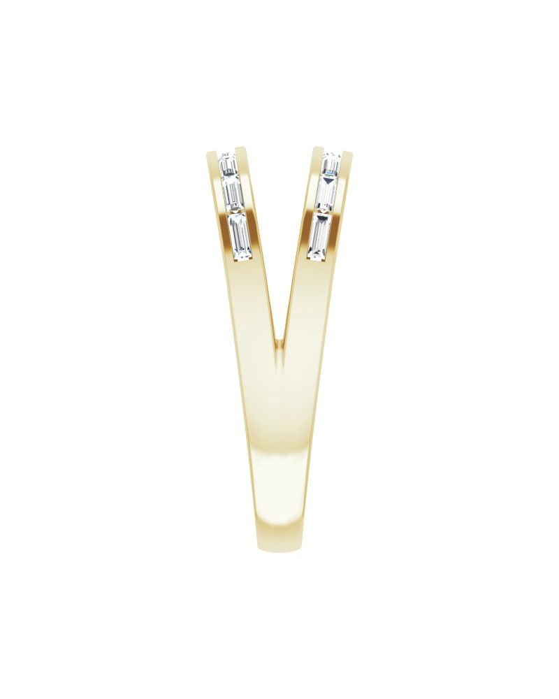 Anel Vazado em Ouro 14k com Diamantes Naturais – Modelo 10