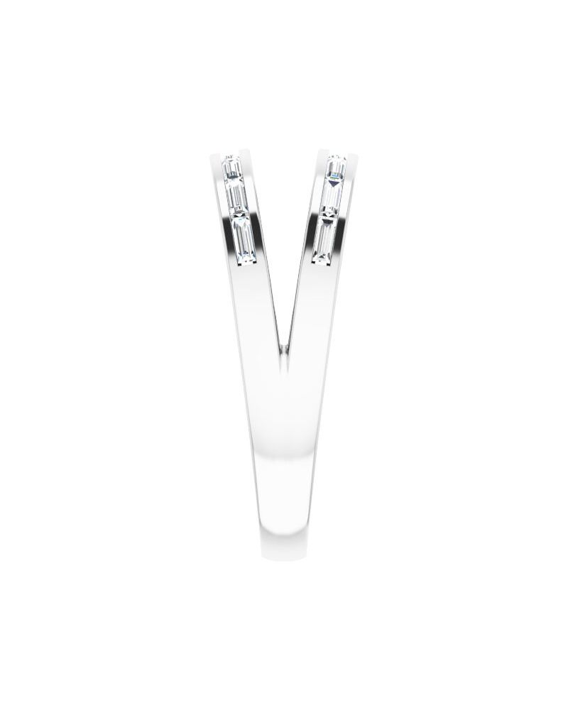Anel Vazado em Ouro 14k com Diamantes Naturais – Modelo 10