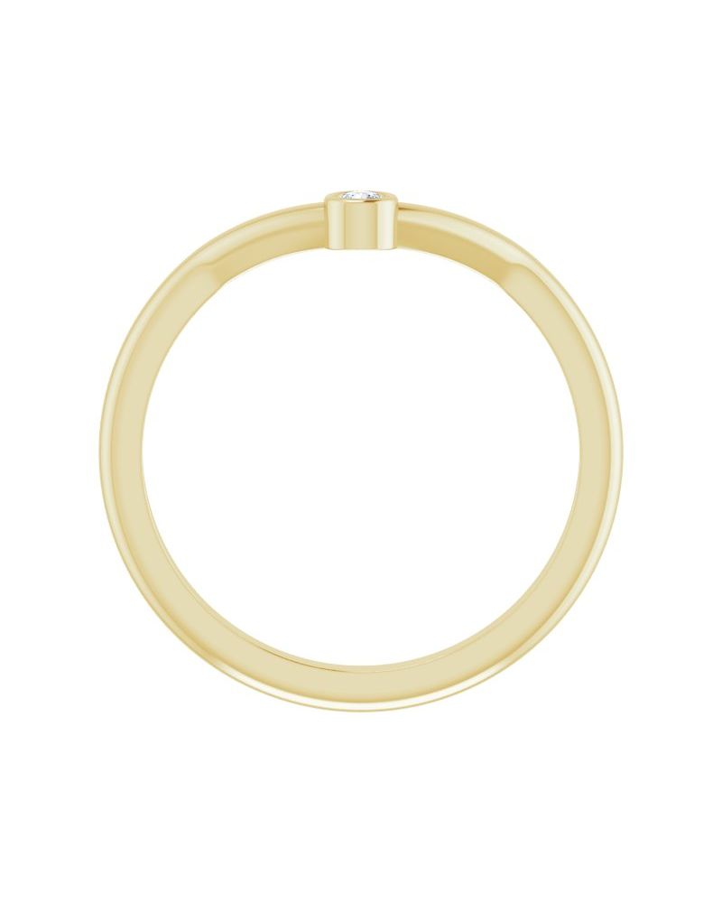 Anel em V Cravejado Empilhável em Ouro 14k com Diamantes Naturais – Modelo 2