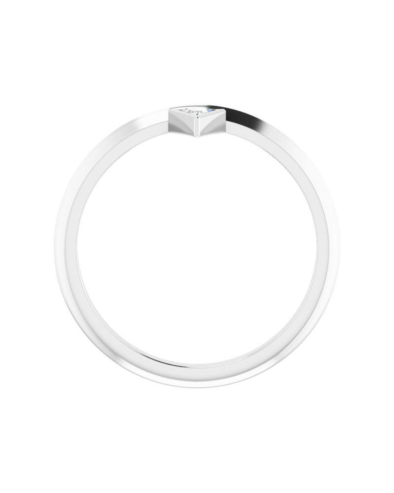 Anel com Cravação Bezel Empilhável em Ouro 14k com Diamantes Naturais – Modelo 2