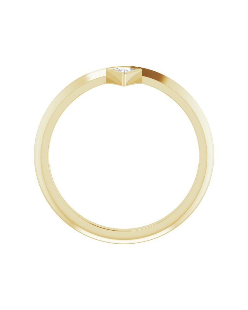 Anel com Cravação Bezel Empilhável em Ouro 14k com Diamantes Naturais – Modelo 2
