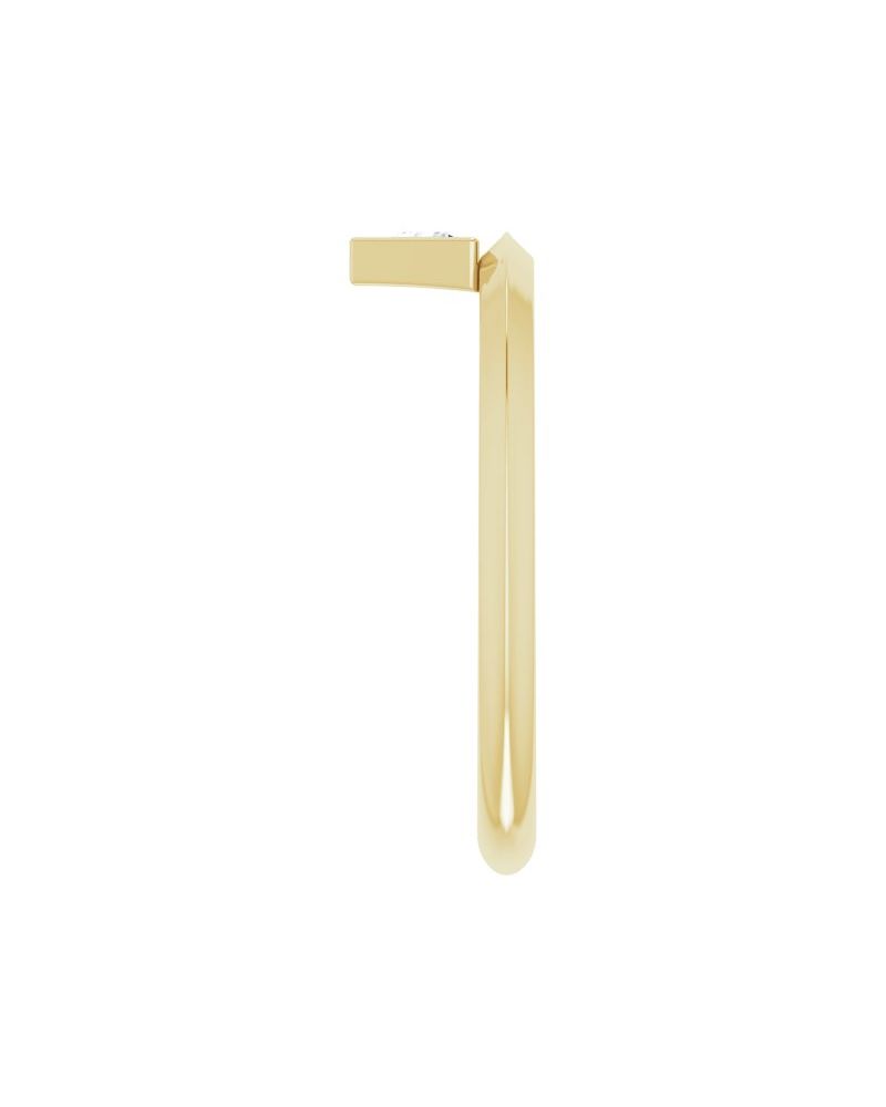 Anel com Cravação Bezel Empilhável em Ouro 14k com Diamantes Naturais – Modelo 2