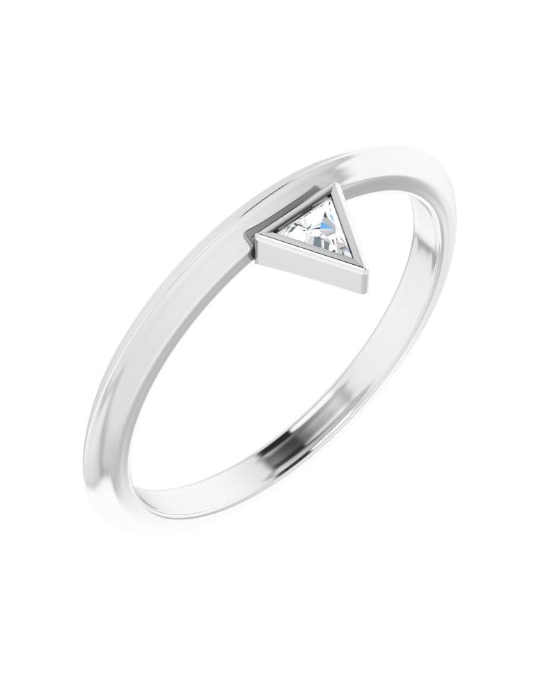 Anel com Cravação Bezel Empilhável em Ouro 14k com Diamantes Naturais – Modelo 2