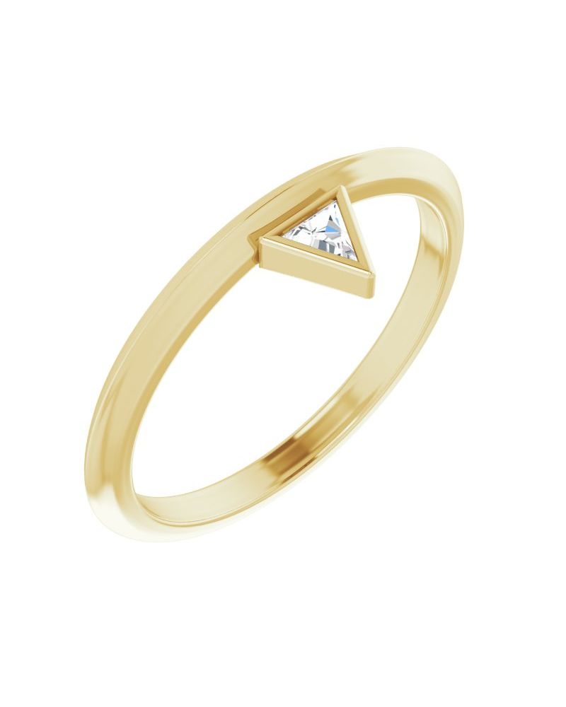 Anel com Cravação Bezel Empilhável em Ouro 14k com Diamantes Naturais – Modelo 2