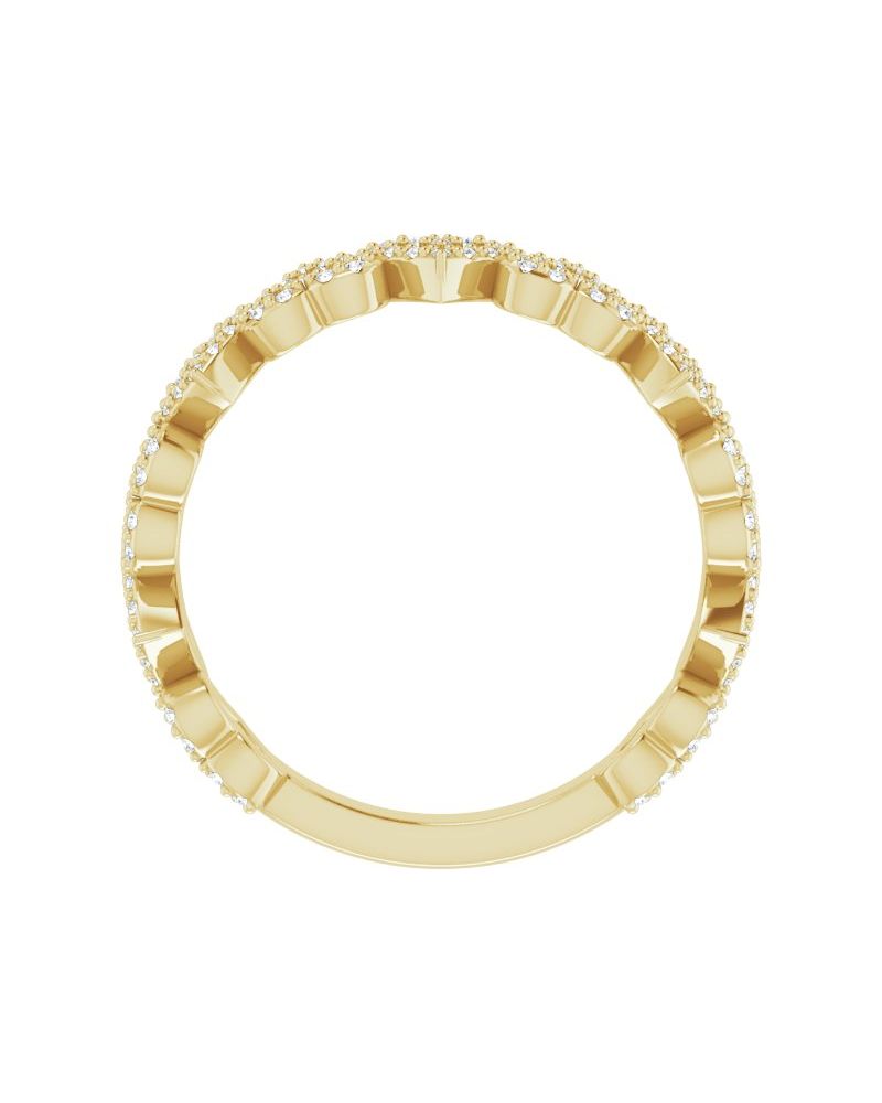 Anel Coração Empilhável em Ouro 14k com Diamantes Naturais – Modelo 2