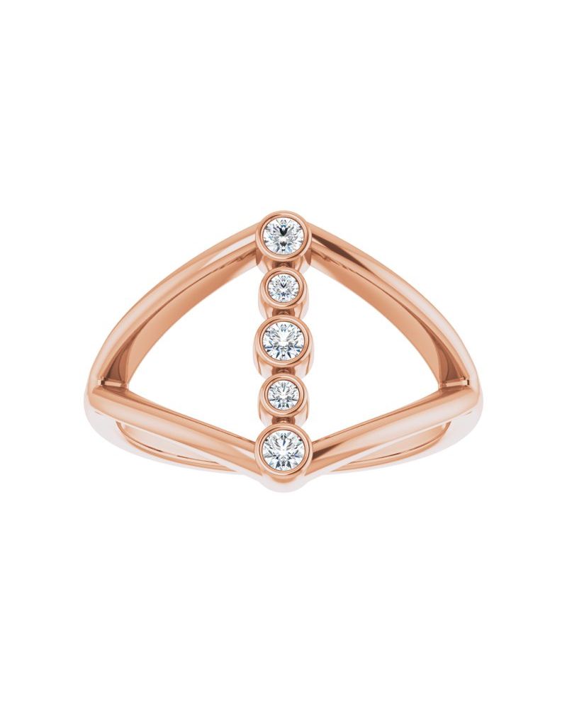 Anel Geométrico em Ouro 14k com Diamantes Naturais