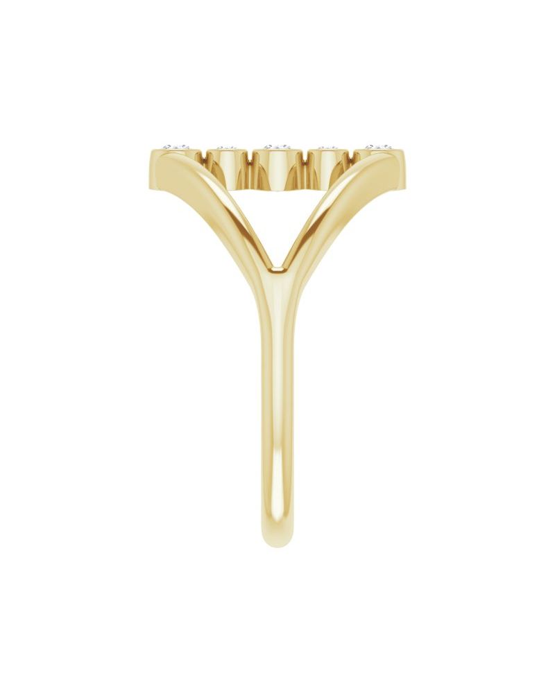 Anel Geométrico em Ouro 14k com Diamantes Naturais