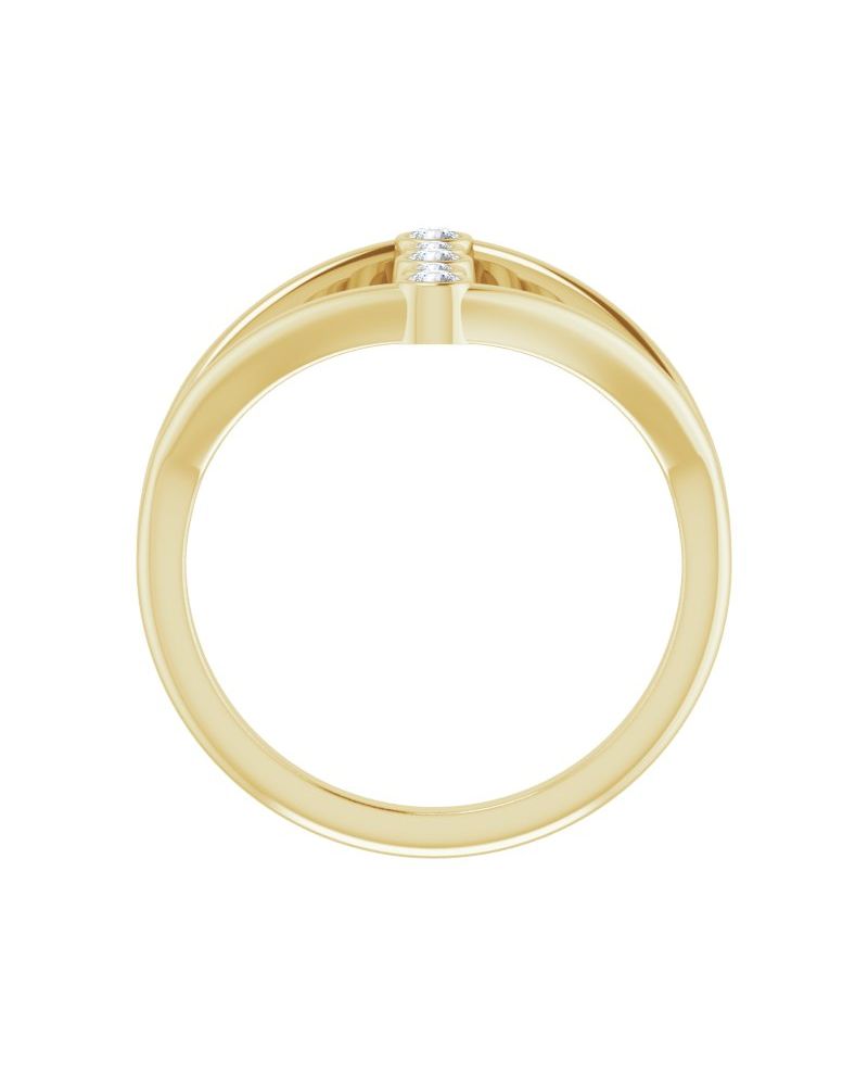 Anel Geométrico em Ouro 14k com Diamantes Naturais