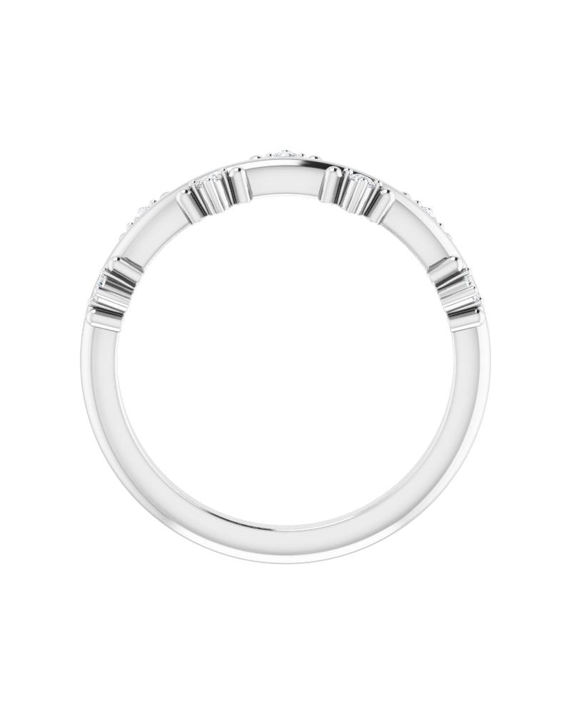 Anel Cravejado Empilhável em Ouro 14k com Diamantes Naturais – Modelo 15
