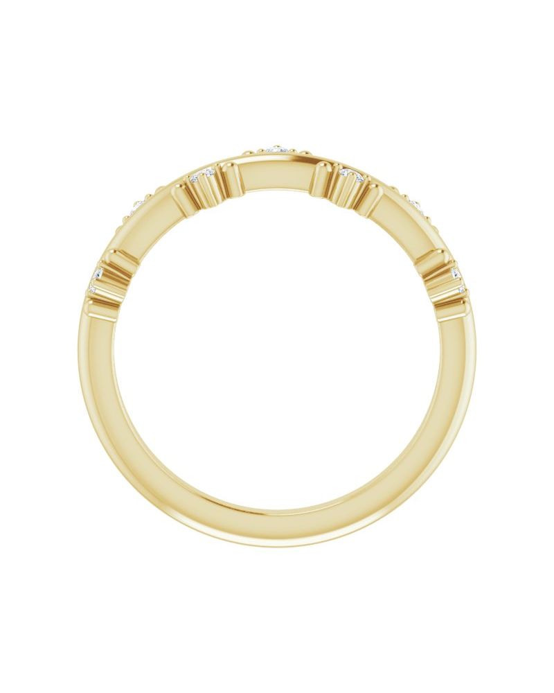 Anel Cravejado Empilhável em Ouro 14k com Diamantes Naturais – Modelo 15