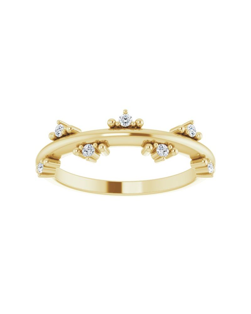 Anel Cravejado Empilhável em Ouro 14k com Diamantes Naturais – Modelo 15